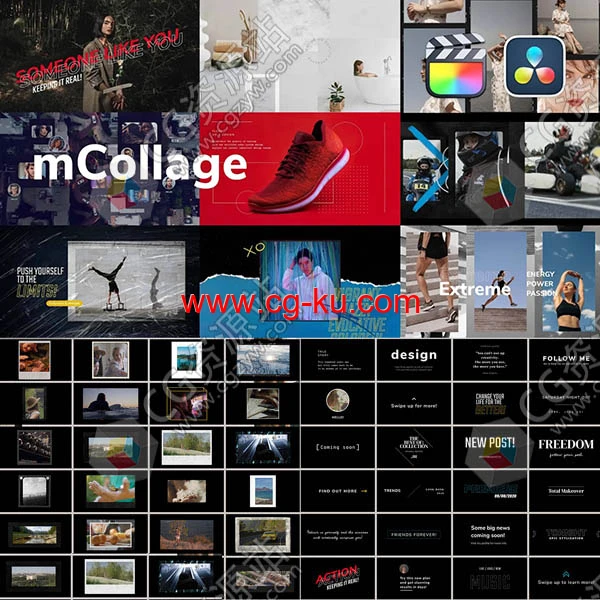 FCPX插件-160组定格贴纸文字标题涂鸦照片相框视频边框动画预设的图片1