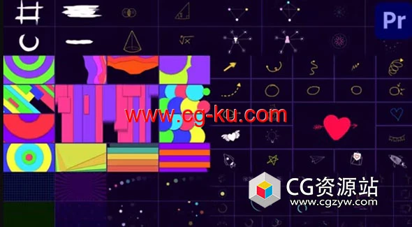 PR模板-100组卡通圆圈线条手绘动态图形元素动画的图片1