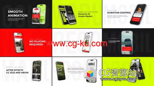 AE模板-iPhone 14苹果手机APP应用展示动画 Mobile App Promo的图片1