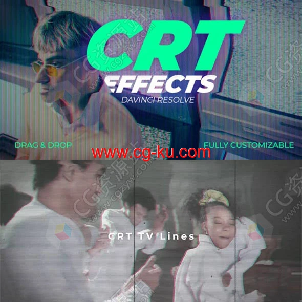 达芬奇插件-CRT复古视频老电视扫描线特效预设的图片1