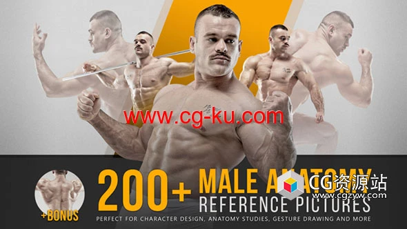 200多张男性解剖学姿势造型参考图片的图片1