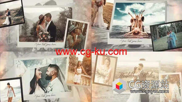 AE模板-爱情婚礼回忆照片相册片头 Wedding – Memories Photo Slideshow的图片1