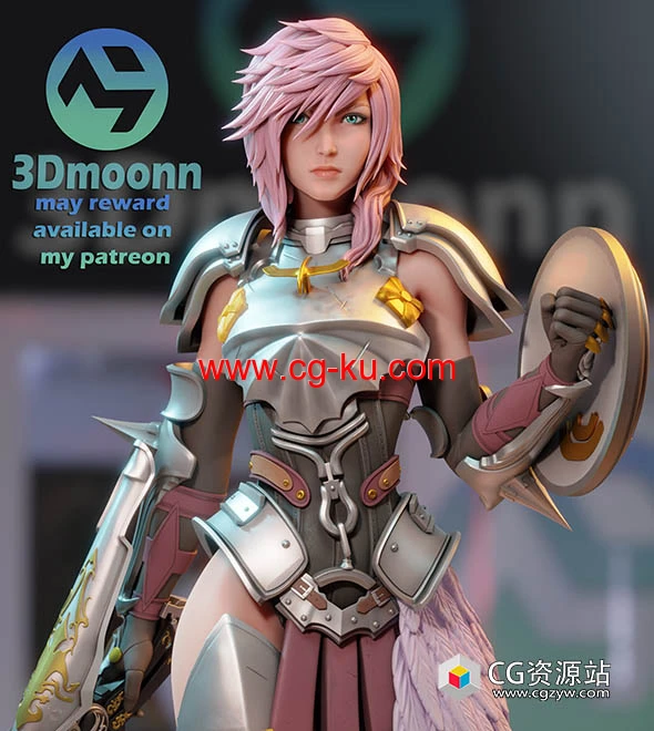 埃克莱尔·法隆《最终幻想13》游戏角色雕塑3D打印模型的图片1