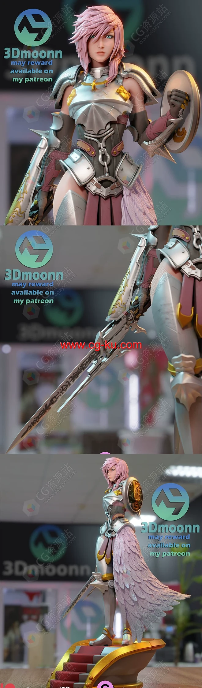 埃克莱尔·法隆《最终幻想13》游戏角色雕塑3D打印模型的图片2