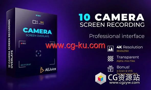 AE+PR模板-10组摄像机拍摄界面UI动画+视频素材 AE+PR模板-10组摄像机拍摄界面UI动画+视频素材的图片1