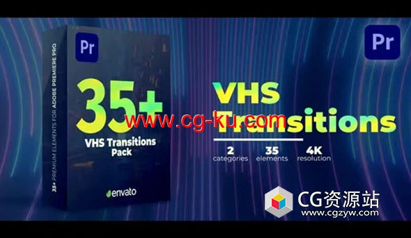 PR模板-30个高质量VHS元素过渡视频转场 VHS Transitions的图片1