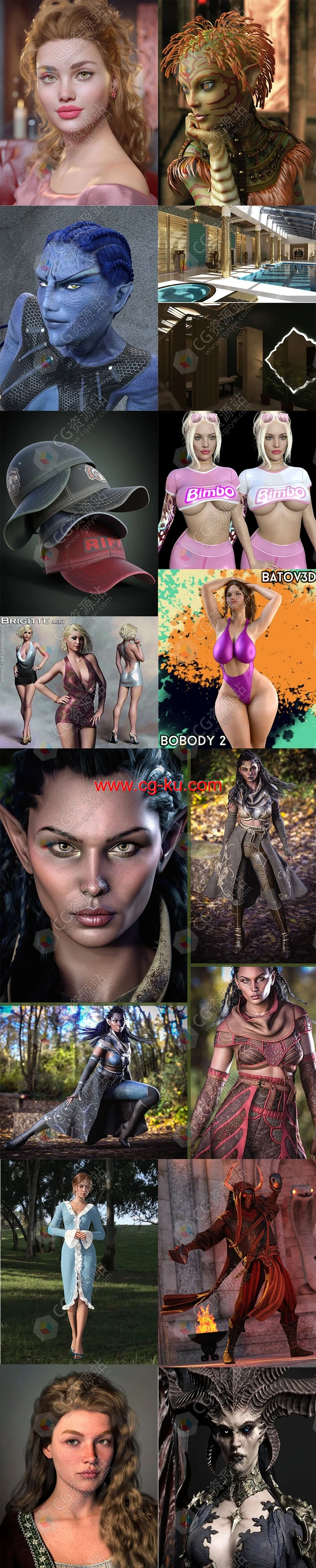 Daz 3D各类角色3D模型合集2023年度6月2日的图片2