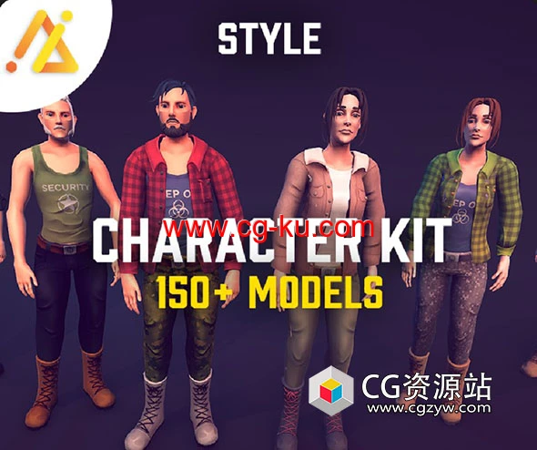 Unity 150+低多边形角色模型资源包 STYLE – Character Customization Kit的图片1