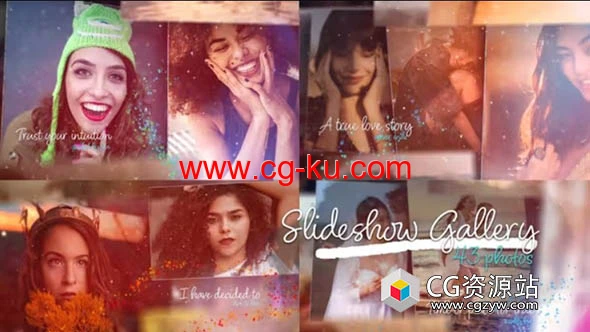 AE模板-浪漫情人节婚礼照片幻灯片相册片头 Romantic Photo Slideshow Gallery的图片1
