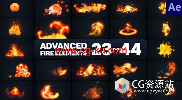 AE模板+FCPX插件-82个2D卡通火焰燃烧特效元素动画 Advanced Fire Elements的图片1