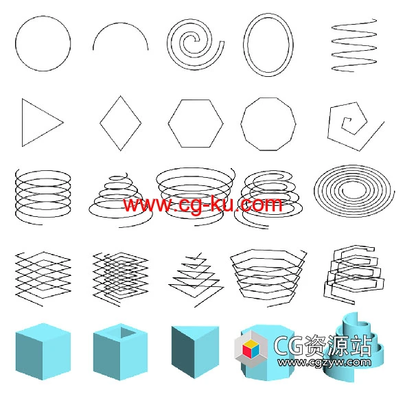 3DS MAX样条线图形生成模型插件 3d-kstudio Curlipse 1.0.33.23的图片1