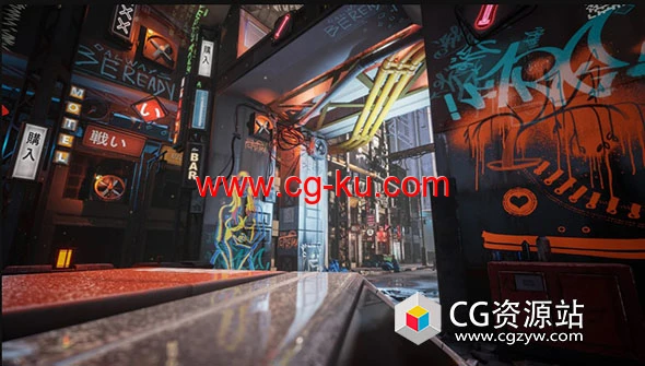 Unreal 3A品质科幻赛博朋克室内环境游戏资产包三套的图片1