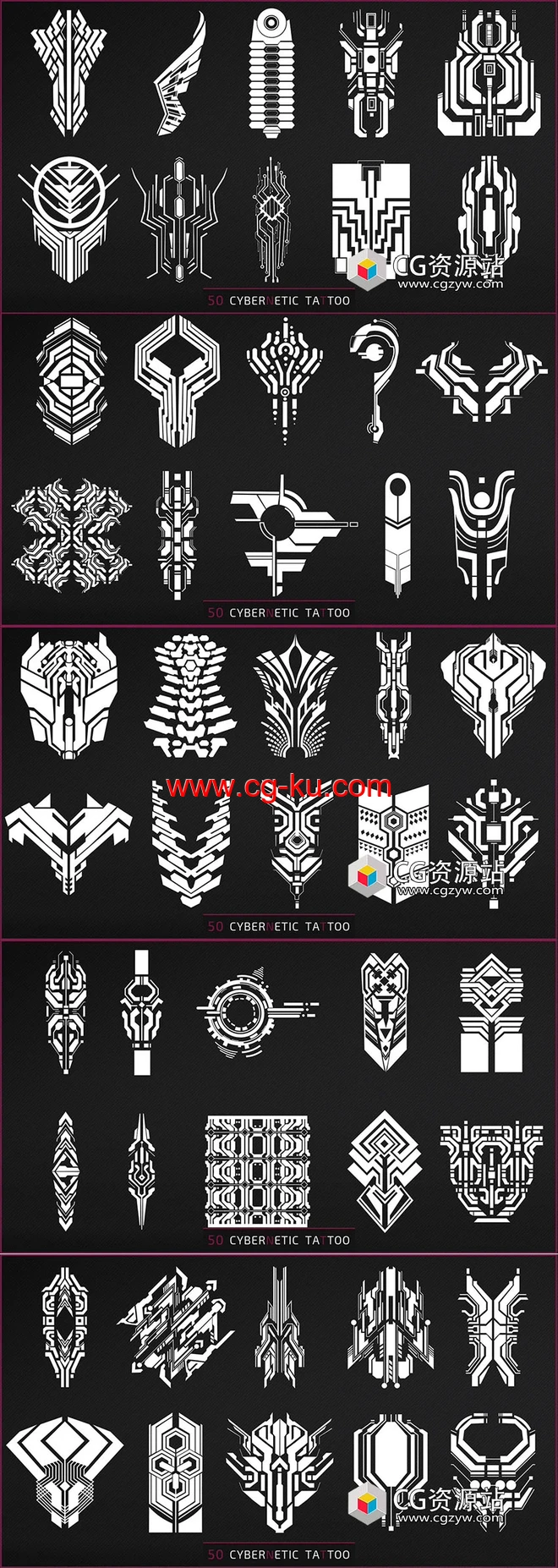 50组科幻朋克纹身贴花高清PS图案合集的图片2