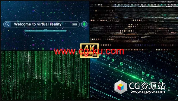 AE模板-科技感粒子汇聚数字空间搜索栏鼠标点击标志显示 Search in Digital Space的图片1