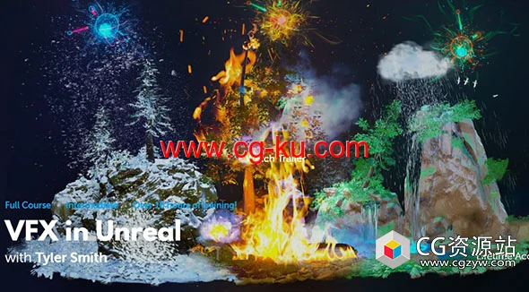Unreal虚幻引擎火水雪风视觉特效视频教程+中英文字幕的图片1
