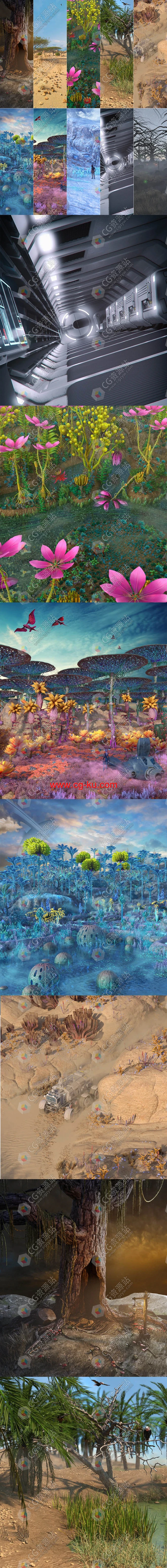 Daz 3D异星怪兽星球环境场景3D模型的图片2