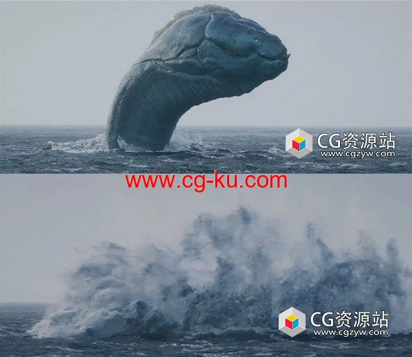 Houdini海洋生物冲出海面大面积水花特效完整流程视频教程 +中英文字幕的图片1
