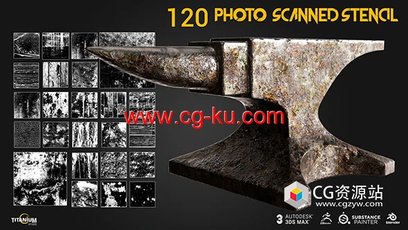 120组4K黑白金属石材木材表面划痕瑕疵高清纹理贴图素材的图片1