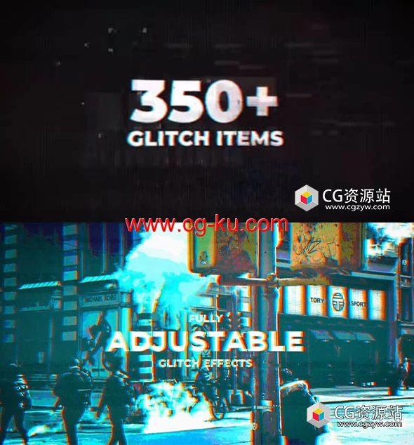 AE模板-350种电影史诗故障毛刺信号损坏特效动画预设开场白 Glitch的图片1