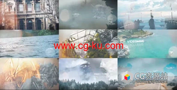 AE模板-大气史诗水彩水墨遮罩光效粒子动画预告片的图片1