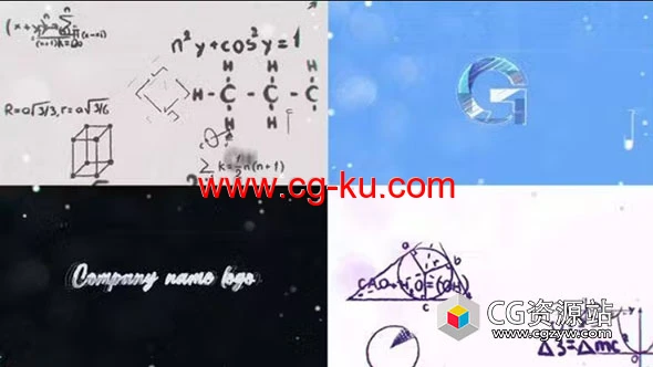 AE模板-数学公式教育标志Logo动画 Education Logo Reveal的图片1