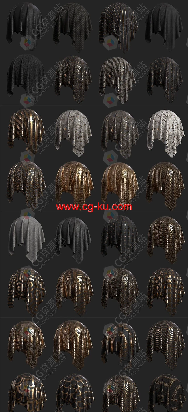 Substance Painter 40种织物布料材质预设 40 FABRIC SMART MATERIALS的图片2