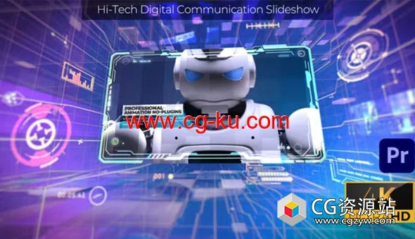 PR模板-科技感数字通信幻灯片推广视频宣传片介绍 Hi-Tech Digital Communication Slideshow的图片1