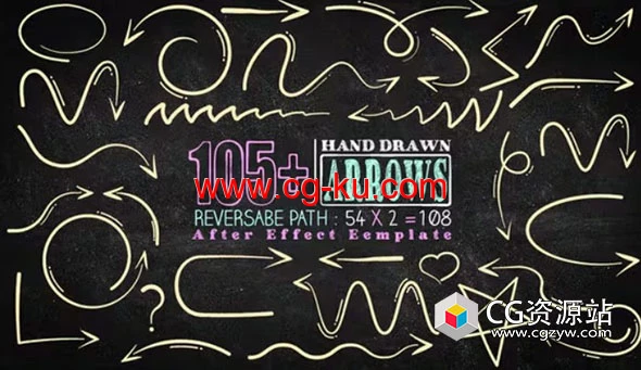 AE模板-105个手绘线条箭头图形动画 105 Hand Drawn Arrow Pack的图片1