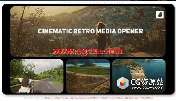 AE模板-复古多屏幕幻灯片视频开场 Cinematic Retro Media Opener的图片1