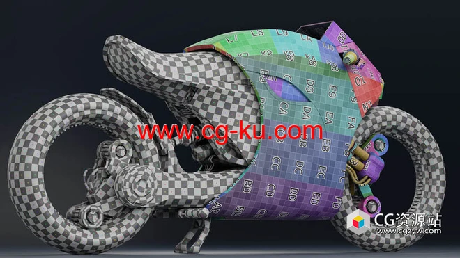 Blender中科幻摩托车建模纹理烘焙渲染教程的图片1