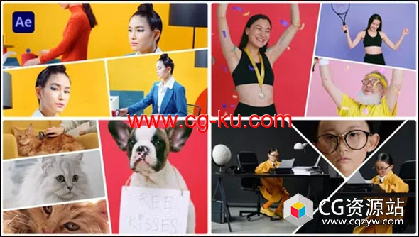 AE模板-创意分屏多视频画面拼贴动画 Multi Screen – Split Screen的图片1