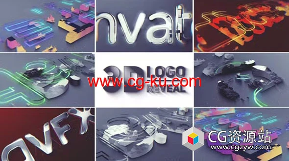 AE模板-3D标志展示描边生长Logo动画 3D Logo Reveal的图片1