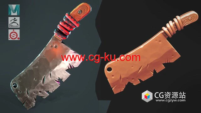 Maya Zbrush Substance游戏菜刀模型制作教程的图片1