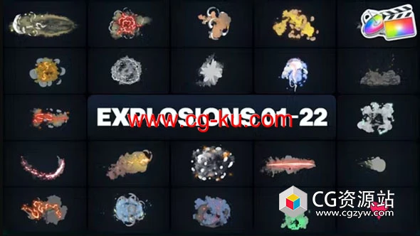FCPX插件-94组动漫卡通能量爆炸特效元素MG动画的图片1