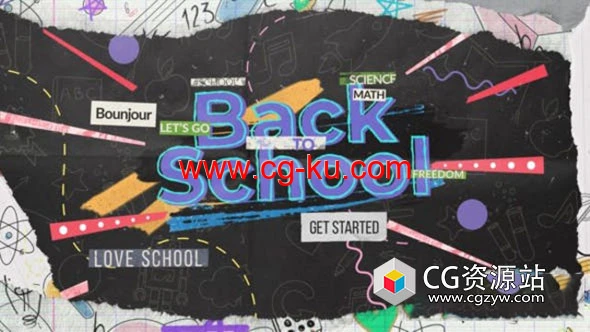 AE模板-回到学校开学卡通定格宣传片头 Back to School Intro Opener的图片1