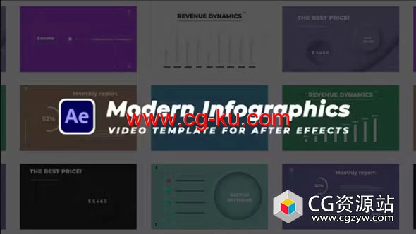 AE模板-时尚信息数据图表动画 Modern Infographics的图片1