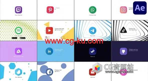AE模板-时尚场景创意图形简洁Logo动画 Clean Logo Reveals的图片1