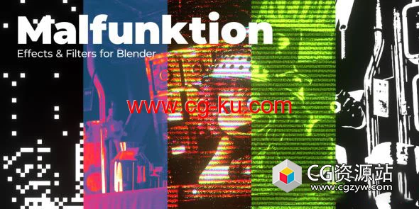 Blender预设个性化绘画风格渲染滤镜 Malfunktion Effects & Filters V2.0的图片1