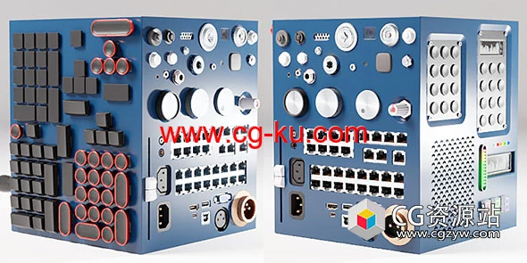 Blender预设开关按钮模型资产包 Abkit: Abdou’s Inserts Pack For Kit Ops V1.1.5的图片1