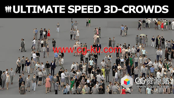 1000组各类姿势造型场景逼真人群3D模型的图片1