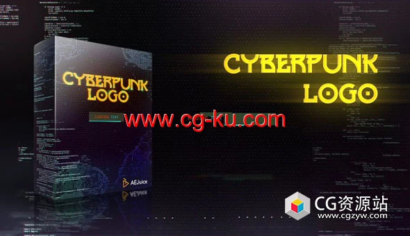 AE+PR模板-科技感信号损坏毛刺Logo动画 AEJuice Cyberpunk Glitch Logo Animation的图片1