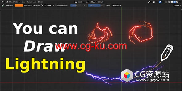 自定义路径电流闪电生成Blender预设 Draw Lightning Generators V1.6的图片1