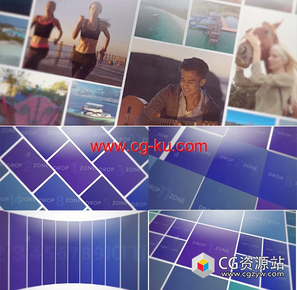 FCPX插件-50个通用多屏幕视频墙展示片头 mVideoWall的图片1
