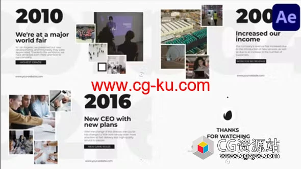 AE模板-简洁企业时间线演示视频宣传包装片头 Clean Corporate Timeline Presentation的图片1