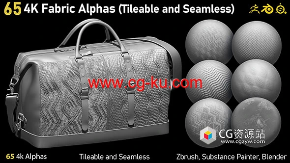 65组4K布料织物无缝高清图案贴图素材 65 4K Fabric Alphas的图片1
