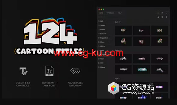PR脚本-124个独特创意卡通多彩文本标题排版动画的图片1