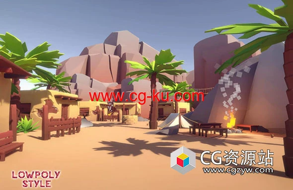 Unity风格化沙漠景观环境 Lowpoly Style Desert Environment v1.1的图片1