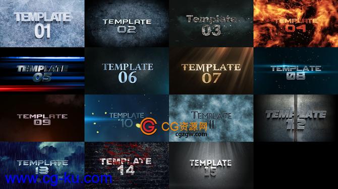 15个电影标题 Videohive Trailer Pack – Action Series AE模板的图片2