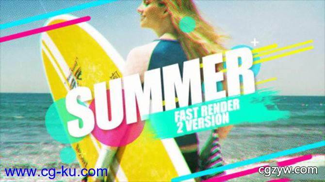 AE模板-夏季时尚现代动感图文幻灯片开场展示Summer Openers的图片1