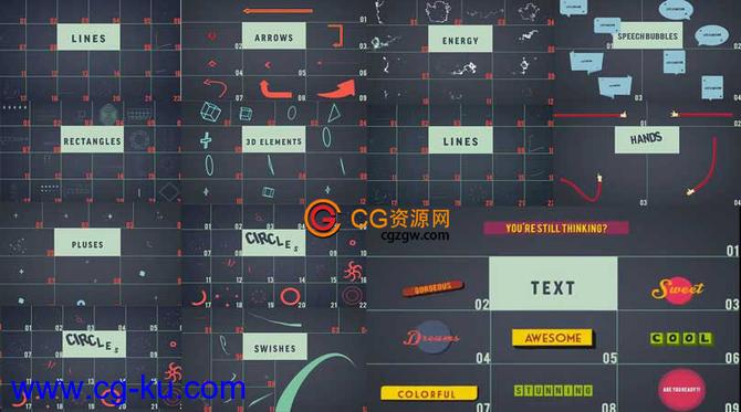 VideoHive 240个Motion运动图形元素合集的图片2